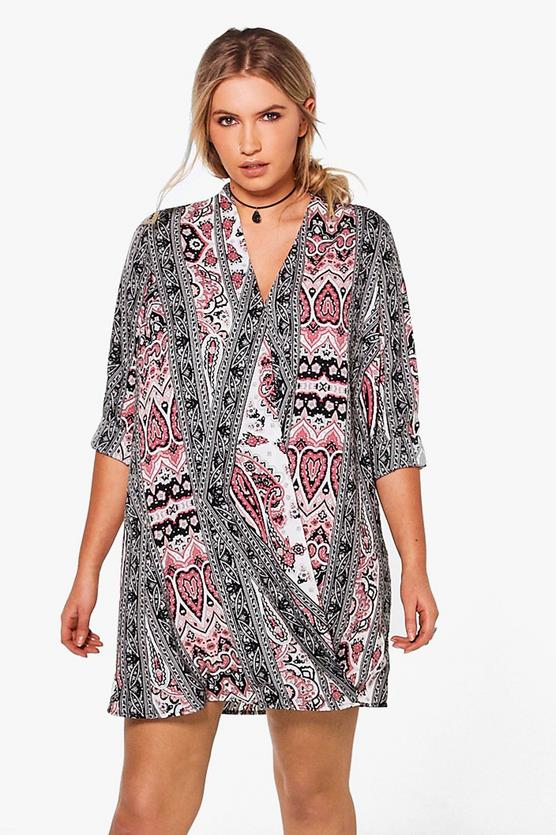 Plus Bella Monochrome Paisley Wrap Dress